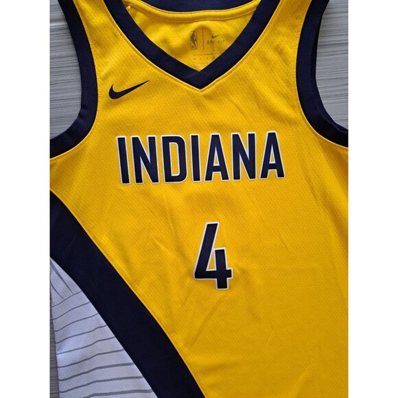 Victor Oladipo Indiana Pacers #4 Nike Swingman Jersey Yellow NBA Men's Small - Picture 6 of 10